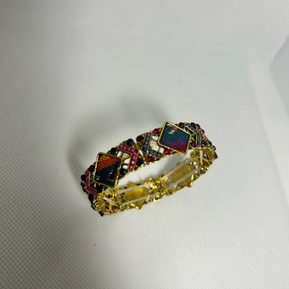 Girasol Multicolor Woven Beaded Bracelet - Gold Accents‎